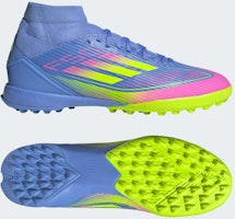 (Women) Adidas F50 League Mid TF Soccer Shoes Blue Fusion/Lucid Lemon/Lucid Pink IH3865 (Women) Adidas F50 League Mid TF Soccer Shoes Blue Fusion/Lucid Lemon/Lucid Pink IH3865