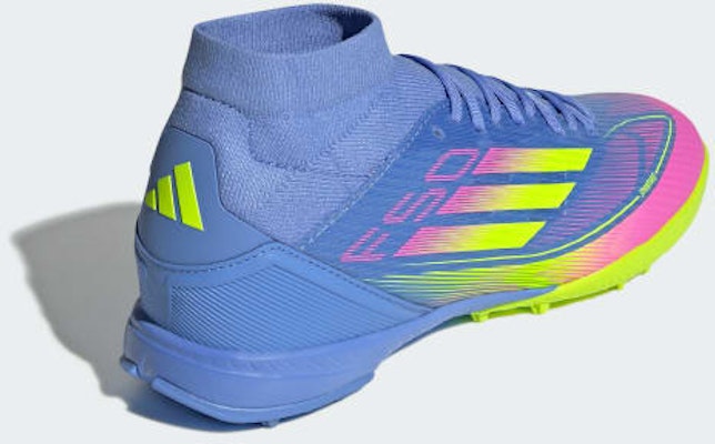 (Women) Adidas F50 League Mid TF Soccer Shoes Blue Fusion/Lucid Lemon/Lucid Pink IH3865 Details for (Women) Adidas F50 League Mid TF Soccer Shoes Blue Fusion/Lucid Lemon/Lucid Pink IH3865