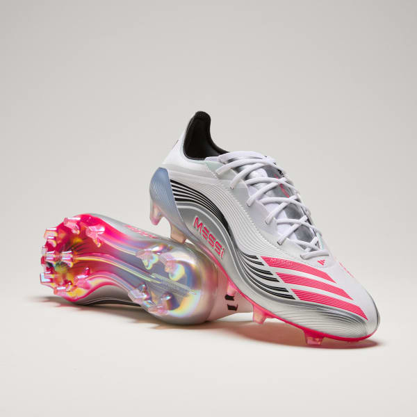 Adidas F50 Messi Elite FG Soccer Cleats Cloud White/Lucid Red/Silver Metallic JP5593