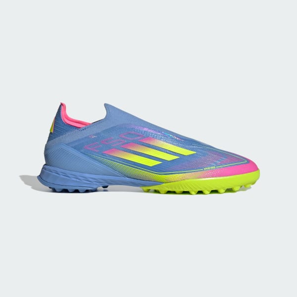 Order (W) Adidas F50 Pro Laceless TF Kasut Bola Biru Fusion/Lemon Lucid/Merah Jambu Lucid JP7205
