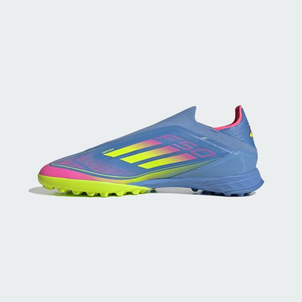 Sizing (W) Adidas F50 Pro Laceless TF Kasut Bola Biru Fusion/Lemon Lucid/Merah Jambu Lucid JP7205