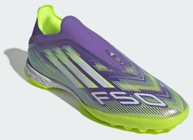 Purchase (W) Adidas F50 Pro 無鞋帶足球鞋 紫疾風/雲白/清醒檸檬 JR9330