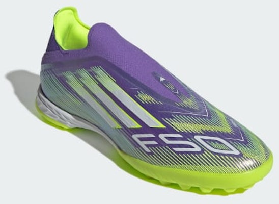 (W) Adidas F50 Pro Laceless Sepatu Bola Turf Ungu/Putih/Lemon JR9330 Purchase (W) Adidas F50 Pro Laceless Sepatu Bola Turf Ungu/Putih/Lemon JR9330