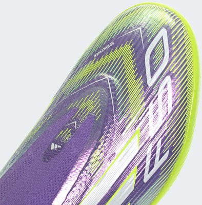 (W) Adidas F50 Pro Laceless Sepatu Bola Turf Ungu/Putih/Lemon JR9330 1