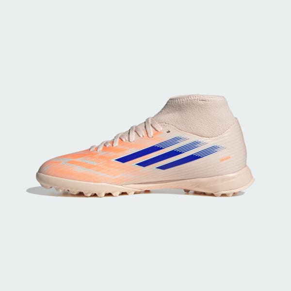 Sizing (W) Botas Adidas F50 Spark Fusion Club TF Naranja Bliss/Azul Lúcido/Casi Azul JR4523