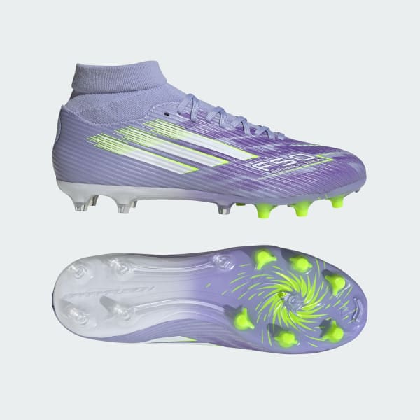(Women) Adidas F50 Spark Fusion League FG/AG Soccer Cleats Violet Tone/Lucid Lemon/Purple Rush JI0012
