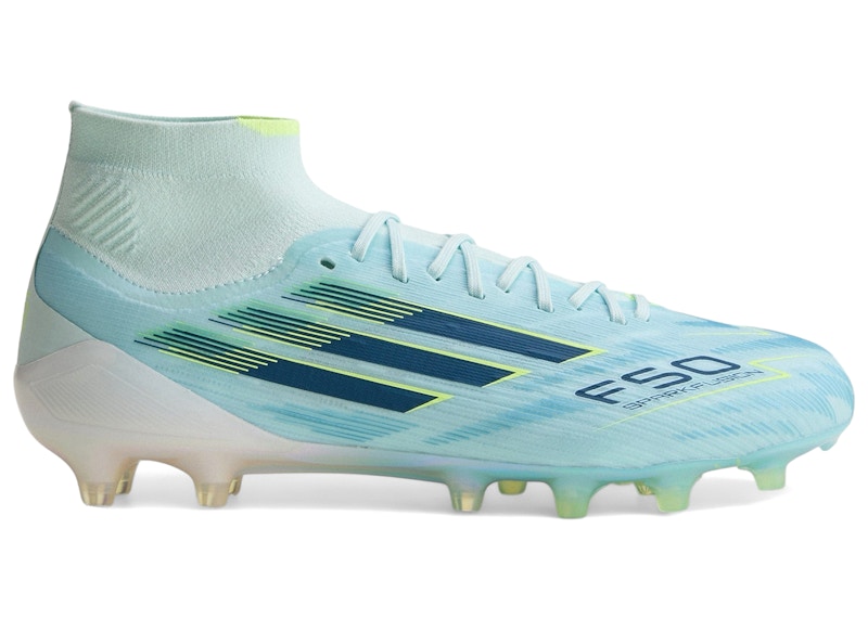 (Women) adidas F50 Sparkfusion Elite Mid FG AG 'Almost Blue Dusky Petrol Hi-Res Yellow' JR6476