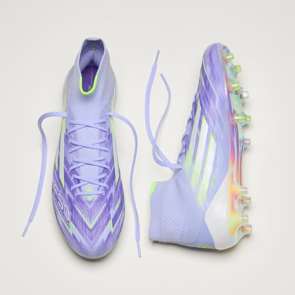 Purchase (Women) Adidas F50 SparkFusion Elite Mid FG/AG Football Cleats Violet Tone/Lucid Lemon/Purple Rush JH7648
