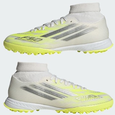 (W) Adidas F50 SPARKFUSION League Sepatu Sepakbola Putih/Metalik/Hi-Res Kuning. JR9004 Cheap (W) Adidas F50 SPARKFUSION League Sepatu Sepakbola Putih/Metalik/Hi-Res Kuning. JR9004