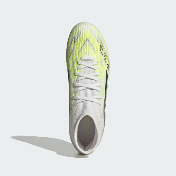 Lookbook (W) Adidas F50 Sparkfusion League Sepatu Bola FG/AG Putih/Iron Metallic/Hi-Res Kuning JP8350