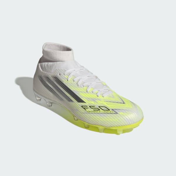 Purchase (W) Adidas F50 Sparkfusion League Sepatu Bola FG/AG Putih/Iron Metallic/Hi-Res Kuning JP8350