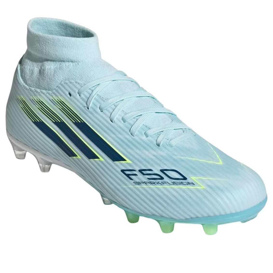Shop (W) adidas F50 Sparkfusion League FG/AG ''Hellblau Dunkelpetrol Hi-Res Gelb'' JR8998