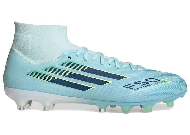 (W) adidas F50 Sparkfusion Pro Mid FG AG 'Almost Blue Dusky Petrol Hi-Res Yellow'