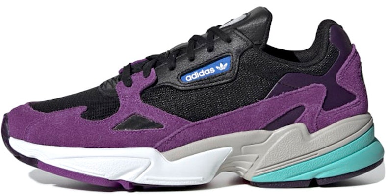 adidas originals Falcon 防滑耐磨透氣 低筒 老爸鞋 女款 紫黑白 Buy adidas originals Falcon 防滑耐磨透氣 低筒 老爸鞋 女款 紫黑白