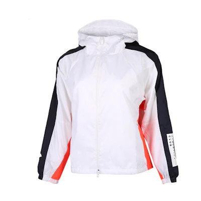 (Women) adidas Fleece-Lined Colorblock Hooded Jacket - White FI6732