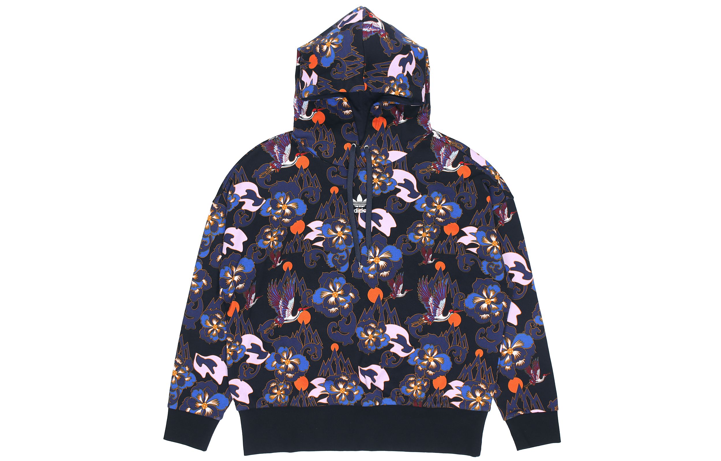 (Women) adidas Floral Print Colorblock Sweatshirt Multicolor FU1746