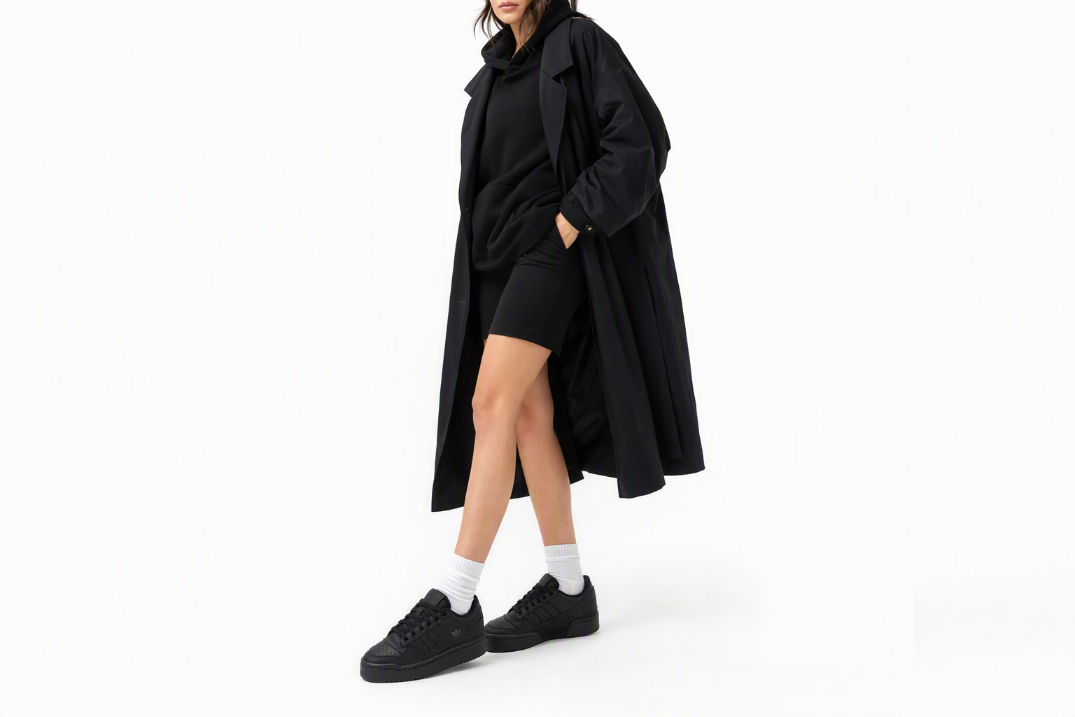 Order (W) フォーラム ボールド ストライプス "トリプルブラック" ID6844