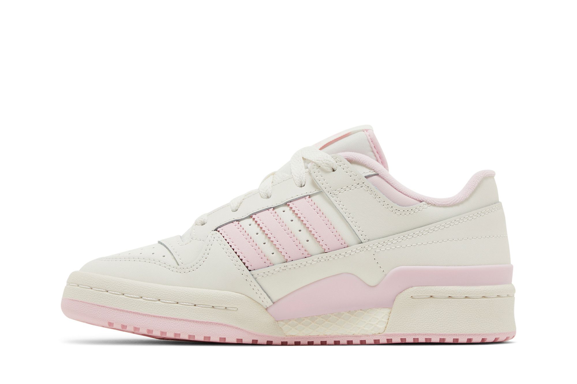Shop adidas originals FORUM系列 舒適簡約 防滑減震 低幫 板鞋 女款 白粉