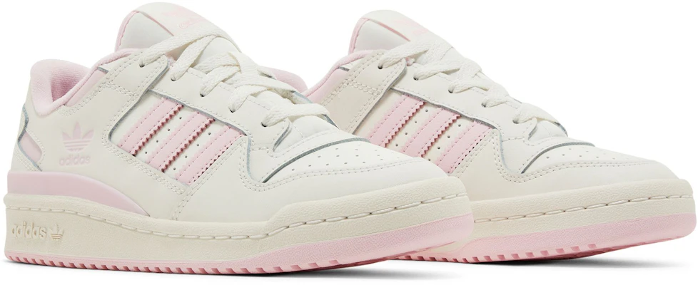adidas originals FORUM系列 舒適簡約 防滑減震 低幫 板鞋 女款 白粉 1