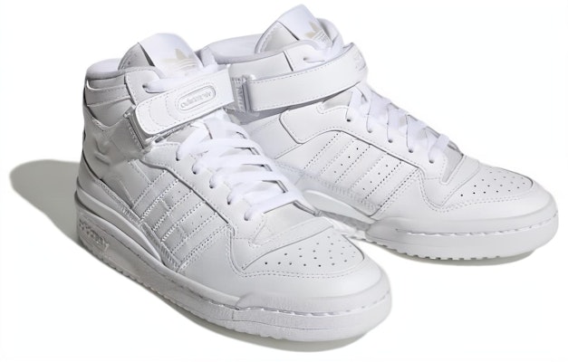 (Women) adidas Forum Mid 'Triple White' FZ6473 Lookbook (Women) adidas Forum Mid 'Triple White' FZ6473