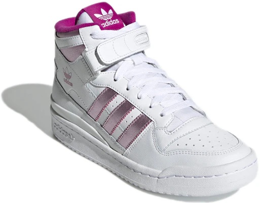 (W) adidas Forum Mid 'Putih Sonic Fuchsia' GX5054 Lookbook (W) adidas Forum Mid 'Putih Sonic Fuchsia' GX5054