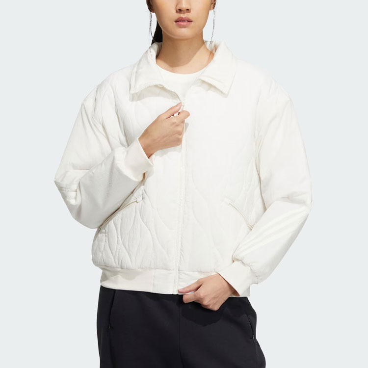 Lookbook (Women) adidas Future Style Padded Jacket Casual Pink White Logo Coat IM8957