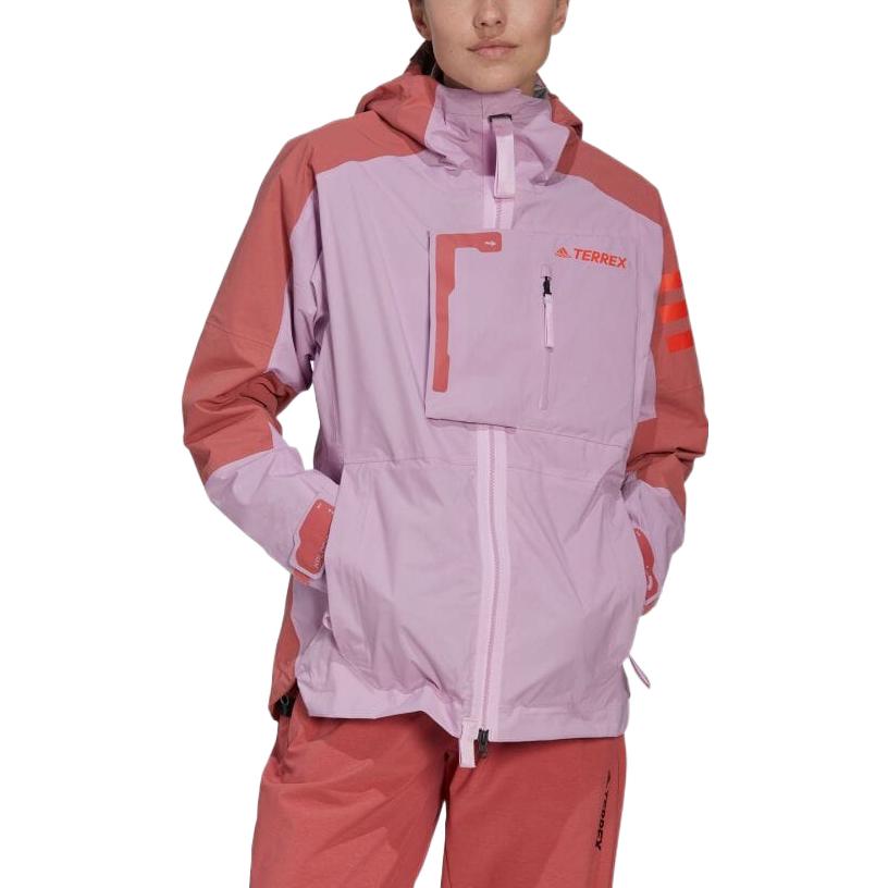 (Women) adidas FW22 Colorblock Print Hoodie Jacket - Pink HH9272 圖 3