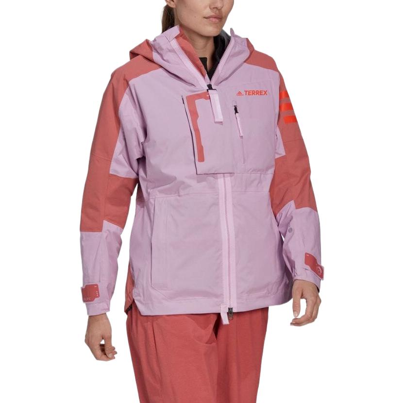 (Women) adidas FW22 Colorblock Print Hoodie Jacket - Pink HH9272 圖 4