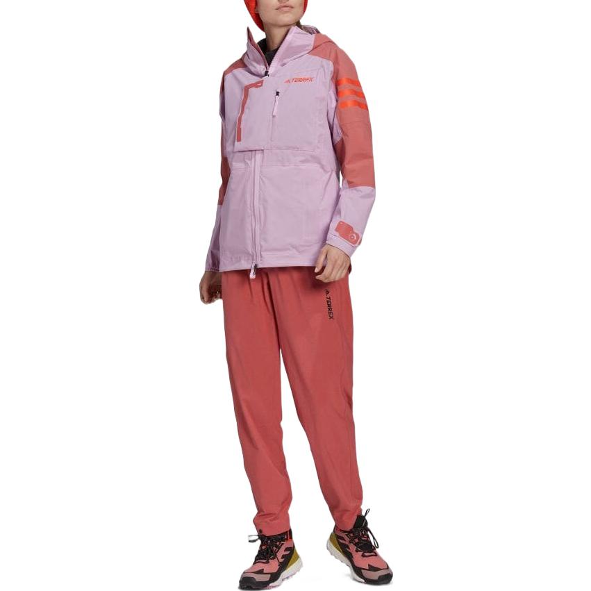 (Women) adidas FW22 Colorblock Print Hoodie Jacket - Pink HH9272 圖 7