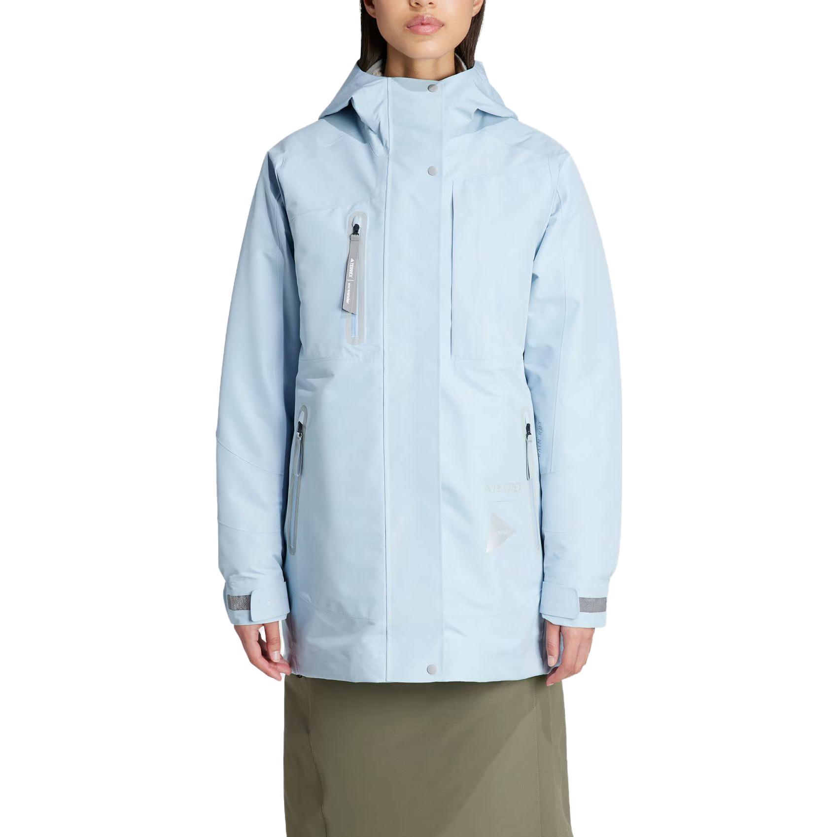 Lookbook (W) adidas FW23 戶外3合1防水防風羽絨外套 淺藍色 IJ5892