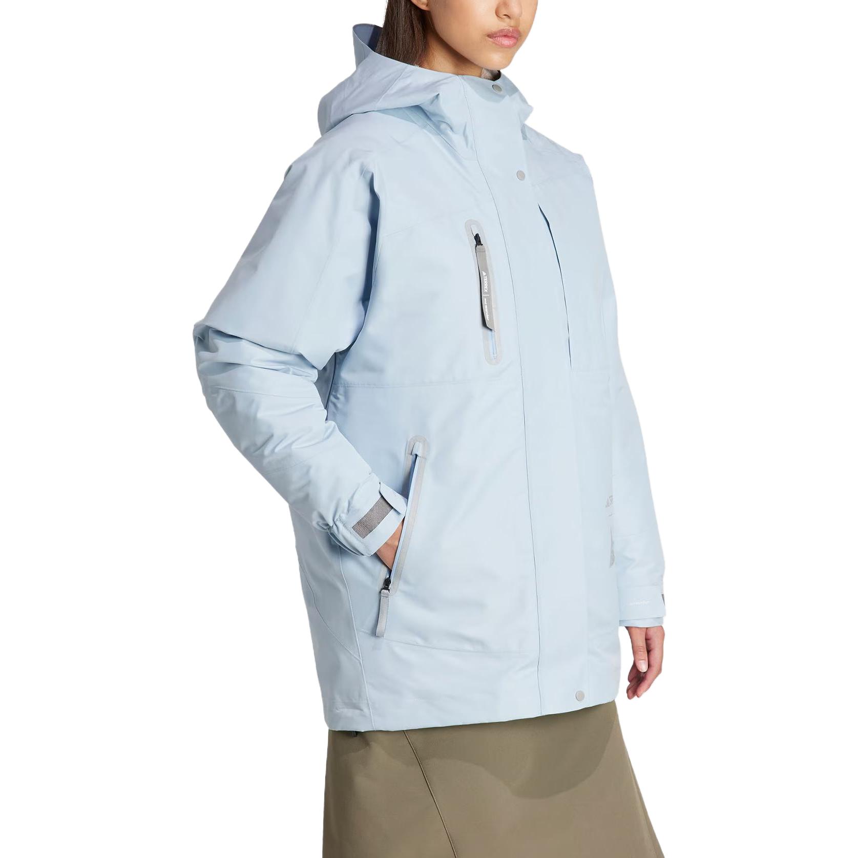 Shop (W) adidas FW23 戶外3合1防水防風羽絨外套 淺藍色 IJ5892