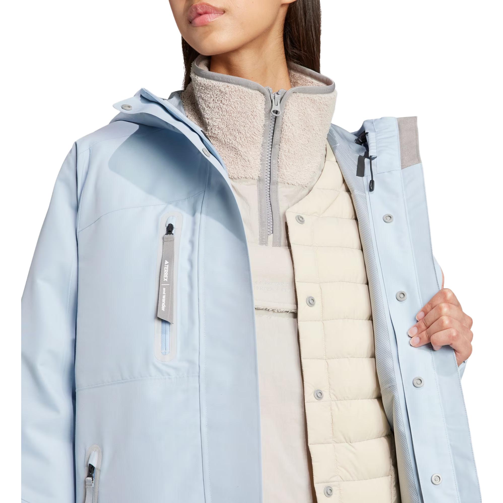 Details for (W) adidas FW23 戶外3合1防水防風羽絨外套 淺藍色 IJ5892