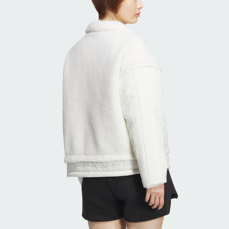 Purchase (Women) adidas FW23 CNY Dragon Embroidered Reversible Fleece Jacket White IX5957