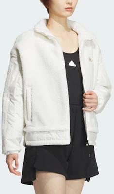 (Women) adidas FW23 CNY Dragon Embroidered Reversible Fleece Jacket White IX5957 Details for (Women) adidas FW23 CNY Dragon Embroidered Reversible Fleece Jacket White IX5957