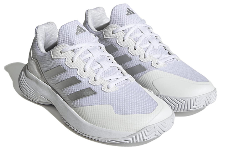 Shop （女款）adidas GameCourt 2.0 "白銀金屬色" HQ8476