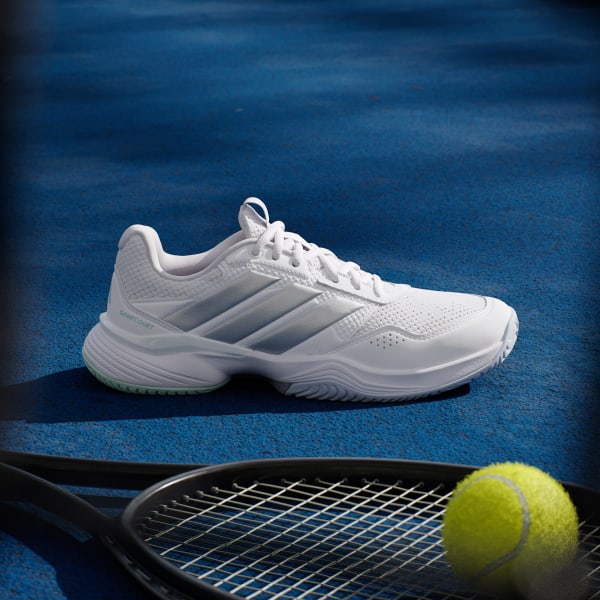Shop (W) Adidas Gamecourt 3 全地形網球鞋 雲白/銀色金屬/冰藍 KI2864