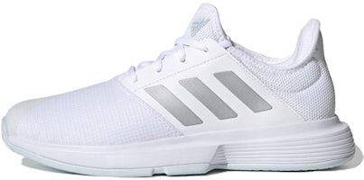 (Women) adidas GameCourt 'White Silver Metallic' FX1558 (Women) adidas GameCourt 'White Silver Metallic' FX1558
