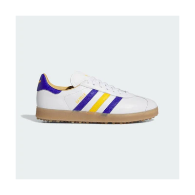 Adidas Gazel Leather Spikeless Golf Shoes Cloud White/Lucid Blue/Crew Yellow