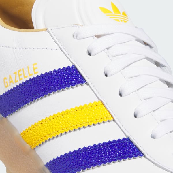 Adidas Gazel Leather Spikeless Golf Shoes Cloud White/Lucid Blue/Crew Yellow 圖 8
