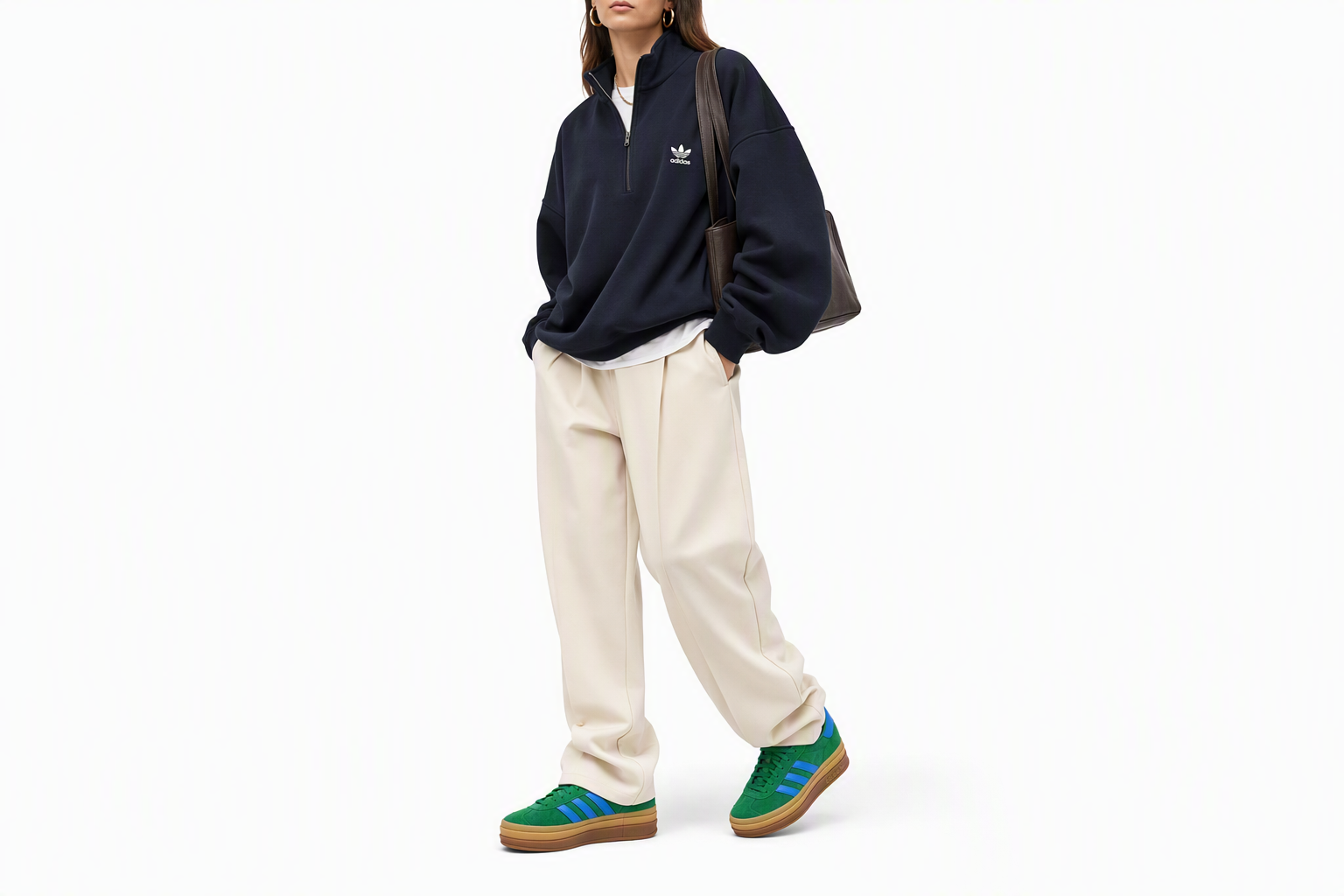 Order (W) 阿迪达斯 Gazelle Bold '绿色蓝色胶底' IE1370