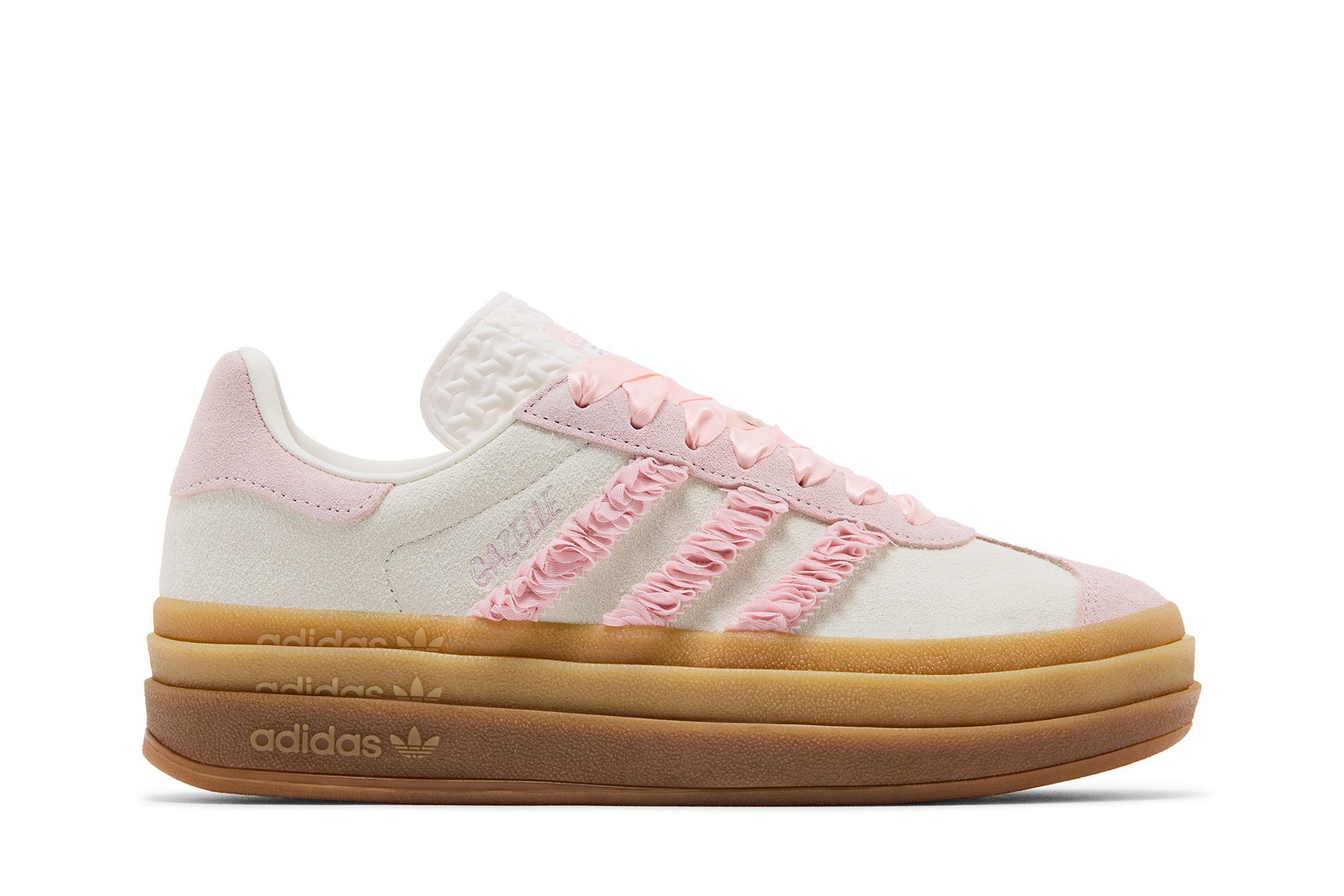 (Women) adidas Gazelle Bold 'Pink Ruffle Lace' JR8374