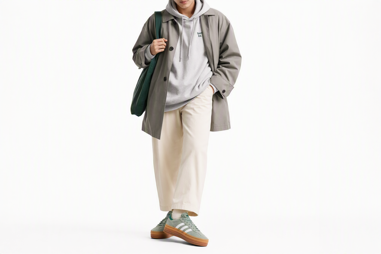 Order (W) 阿迪达斯Gazelle Bold“银绿胶底” ID6998