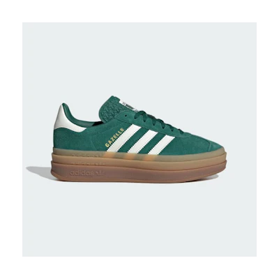 (W) Adidas Gazelle Bold Sneakers Collegiate Green/Off White/Gold Metallic