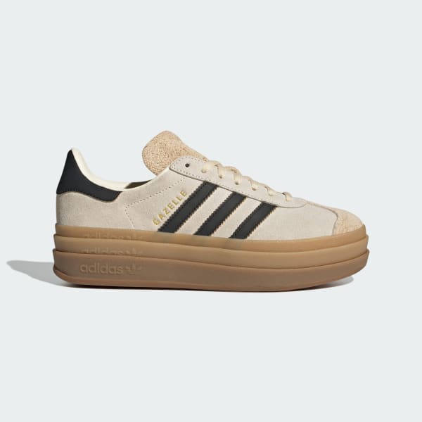 (Women) Adidas Gazelle Bold Cream White/Core Black/Sand Strata JS3892