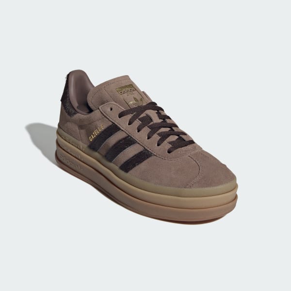 Shop (Women) adidas Gazelle Bold Earth Strata/Aurora Coffee/Gold Metallic IH4202