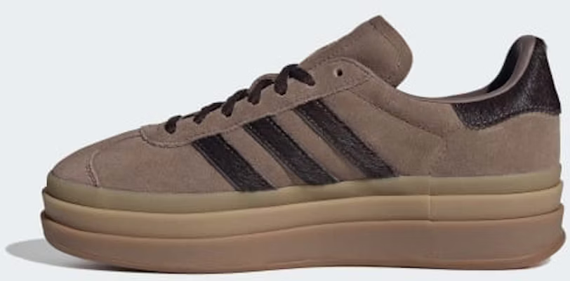 (Women) adidas Gazelle Bold Earth Strata/Aurora Coffee/Gold Metallic IH4202 Details for (Women) adidas Gazelle Bold Earth Strata/Aurora Coffee/Gold Metallic IH4202