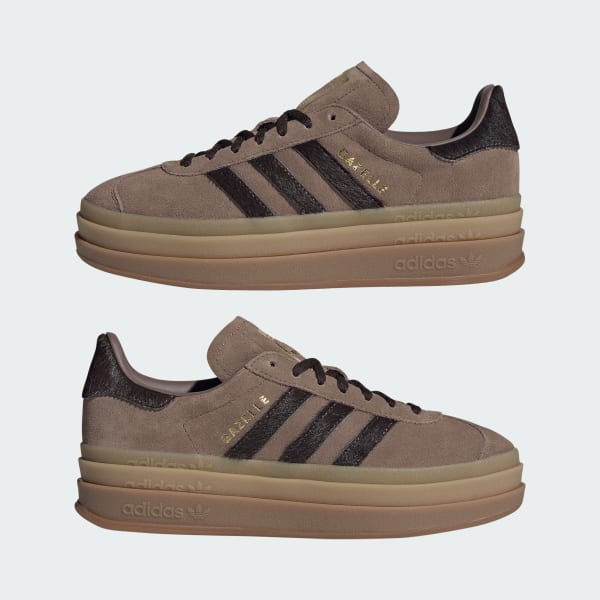 Sizing (Women) adidas Gazelle Bold Earth Strata/Aurora Coffee/Gold Metallic IH4202