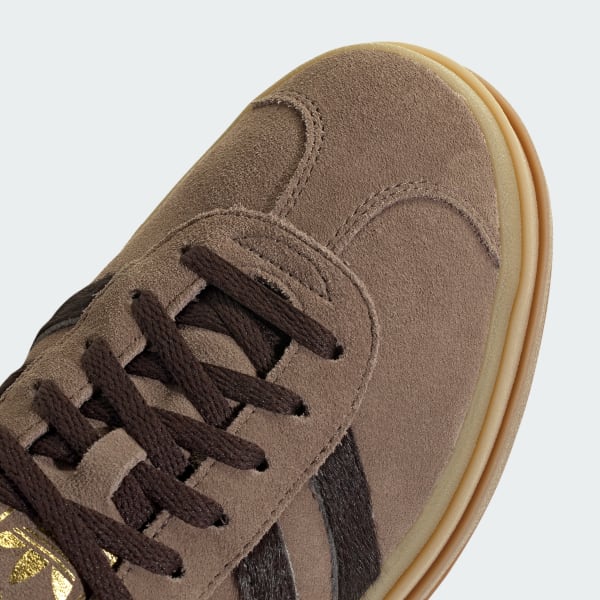 Cheap (Women) adidas Gazelle Bold Earth Strata/Aurora Coffee/Gold Metallic IH4202