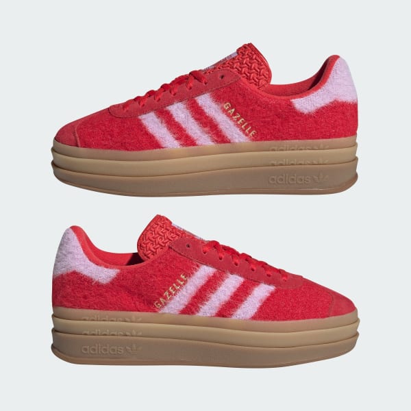 Cheap (W) Adidas Gazelle 厚底鞋 深紅/粉紫/金屬金 JS3905