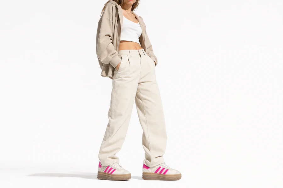 (W) Adidas Gazelle Bold Cream Blanc/Rose Shock/Doré Métallisé Chaussures. JS3908 Order (W) Adidas Gazelle Bold Cream Blanc/Rose Shock/Doré Métallisé Chaussures. JS3908